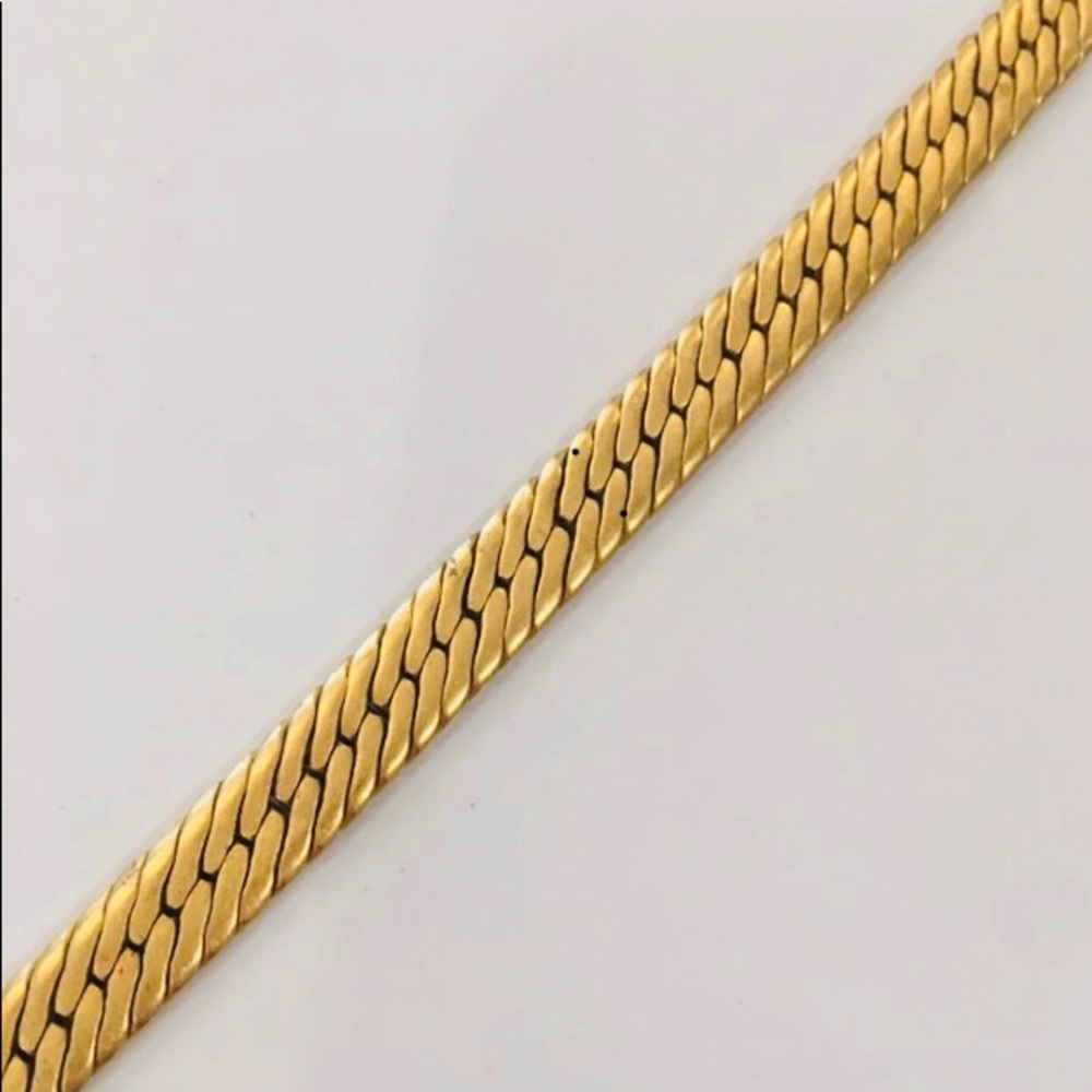 GIVENCHY Herringbone Gold Tone Chain Necklace - Picture 6 of 9